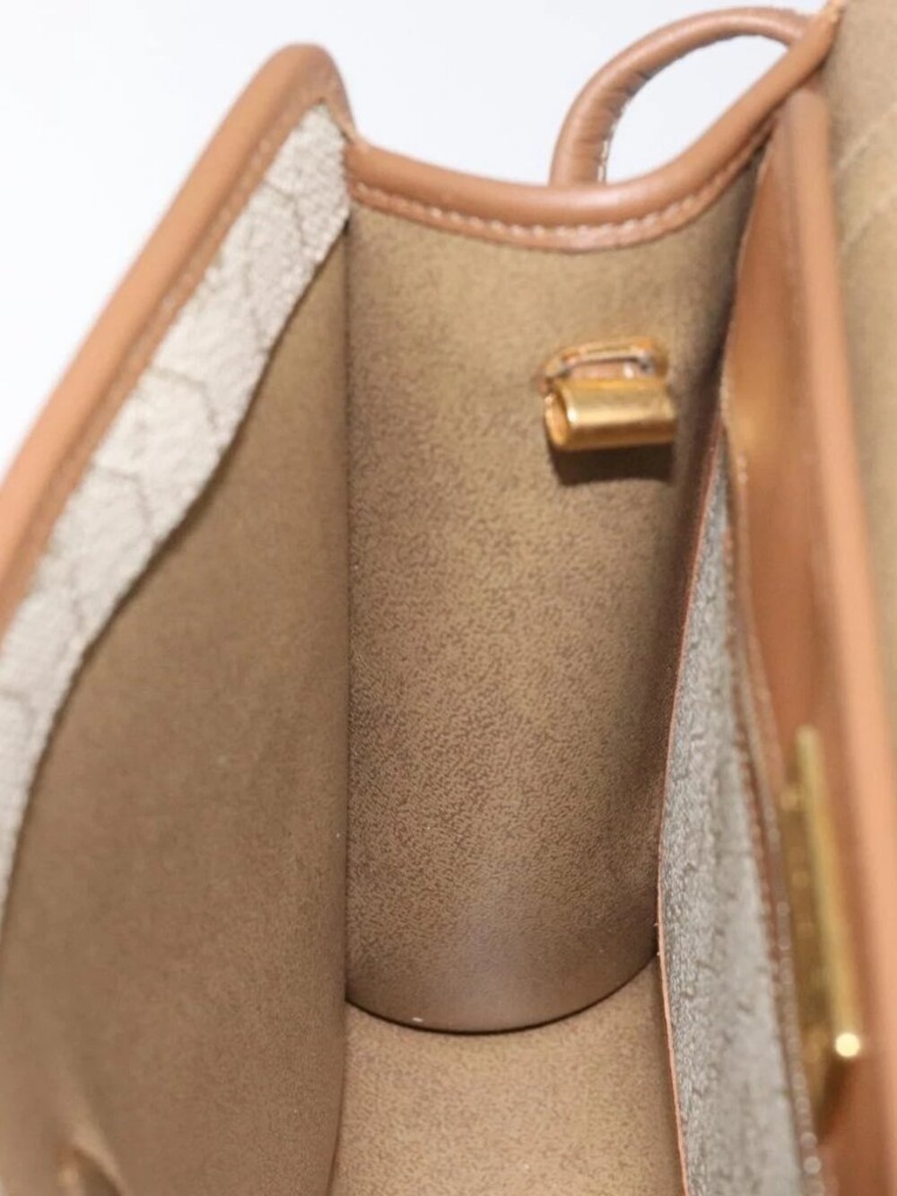 Christian Dior Honeycomb Canvas Shoulder Bag PVC Beige Gold Auth 125574 - Picture 13 of 16